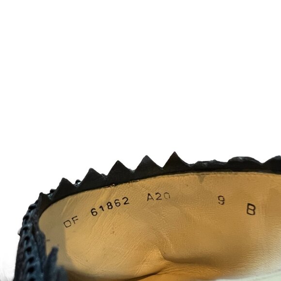 VTG Salvatore Ferragamo Black Suede Mules Size 9B Square Toe Slip On Italy - Picture 10 of 10